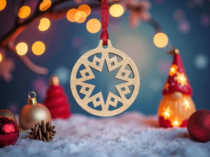 Laser Cut Round Ball Christmas Ornament free Download