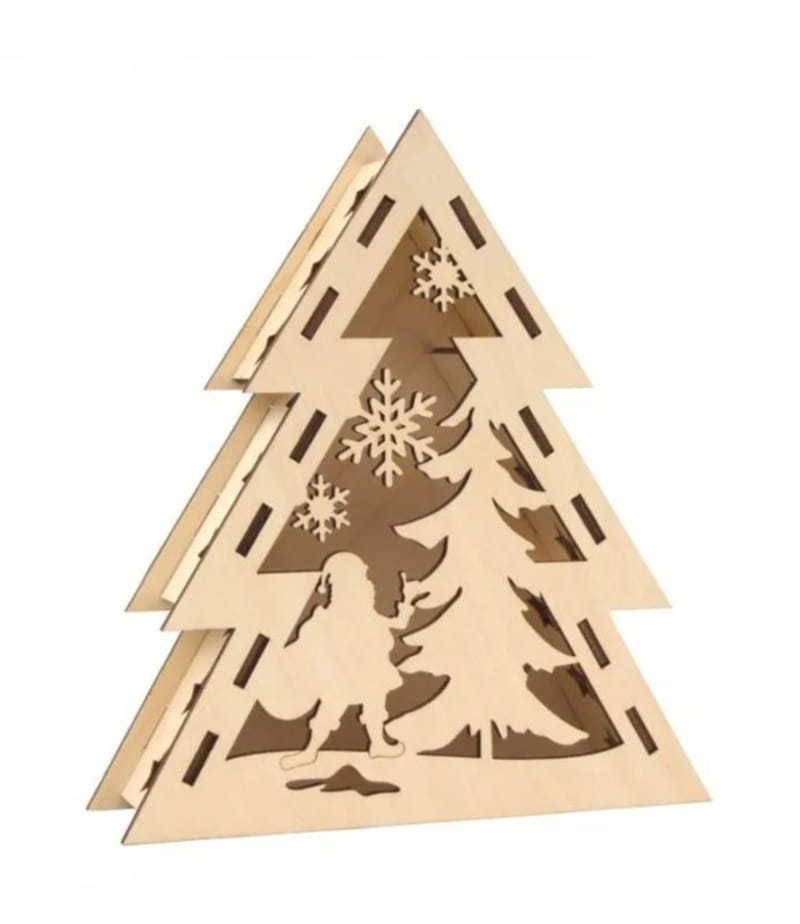 Laser Cut Santa Claus Christmas Tree Box Cdr File Free Vector File