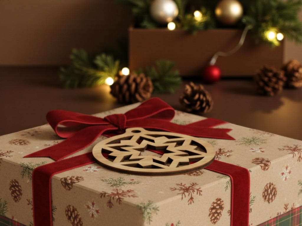 Laser Cut Snowflake Design Christmas Tree Ornament