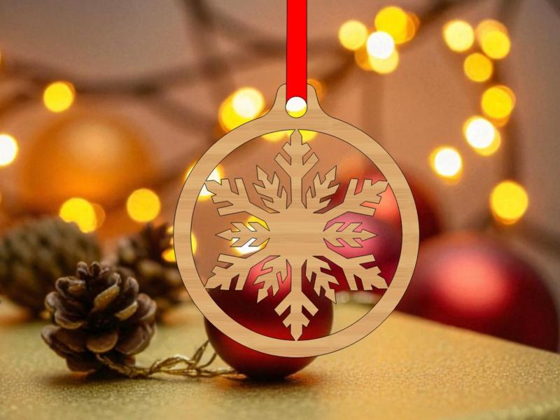 Laser Cut Snowflake Pattern Bauble Free Download
