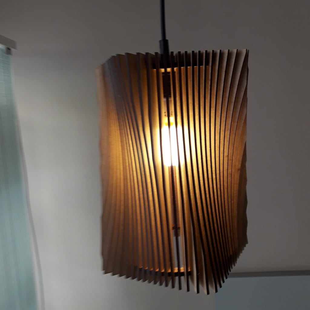 Laser Cut Square Spiral Pendant Lamp Shade