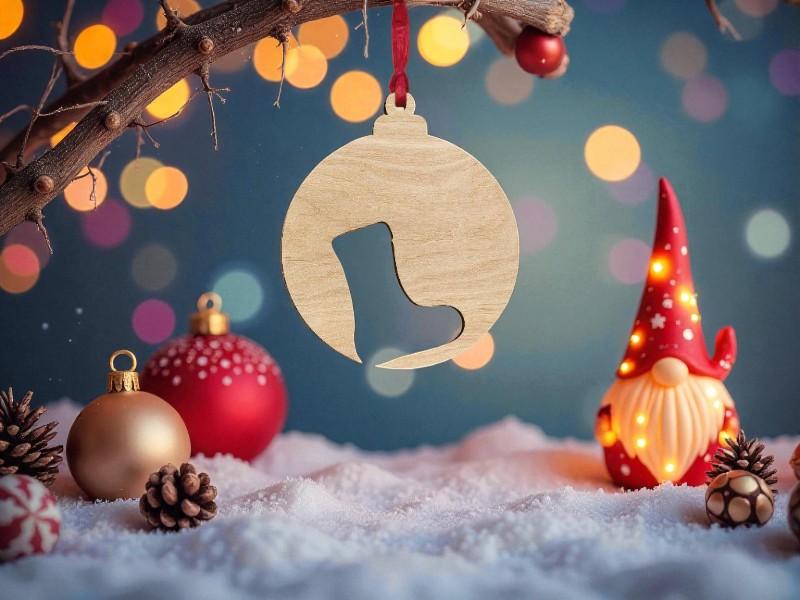 Laser Cut Stocking Christmas Tree Bauble Free Download