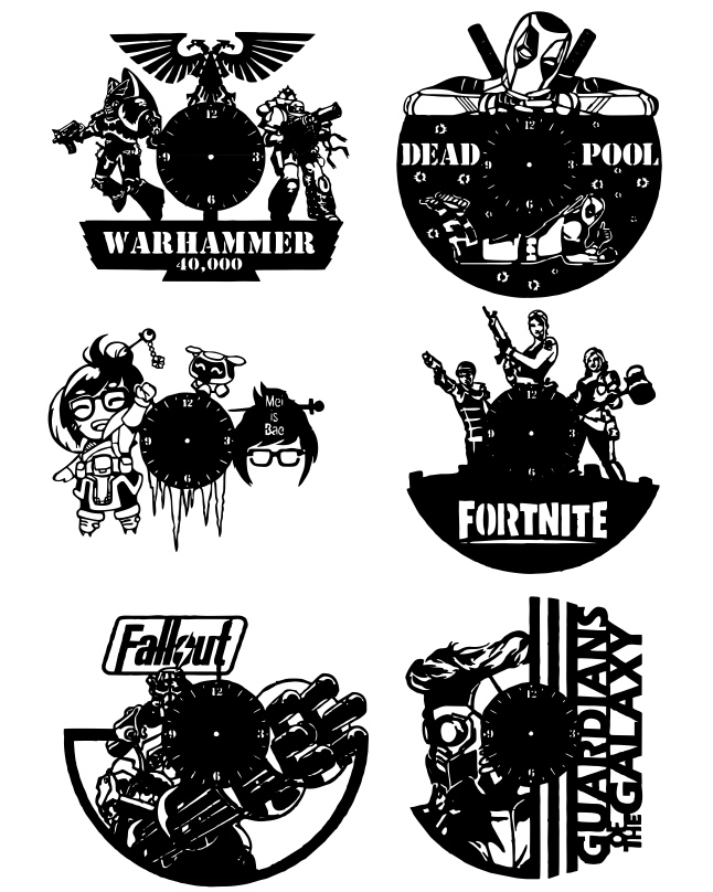 Laser Cut Superhero Wall Clocks CDR File