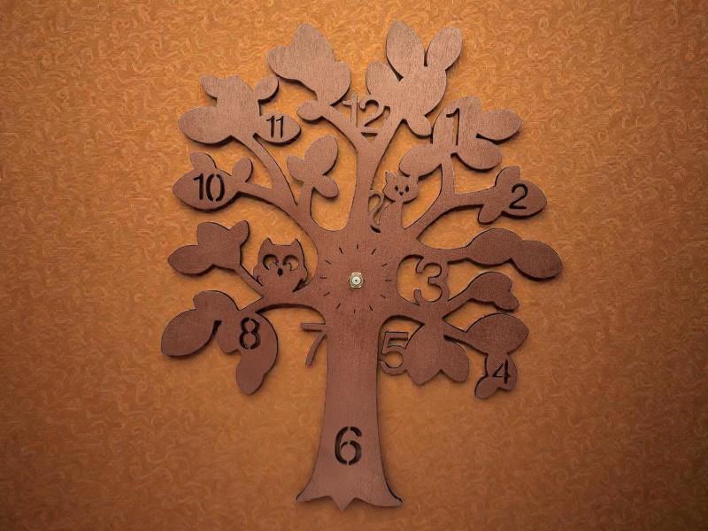 Laser Cut Tree Shape Wall Clock Free Download