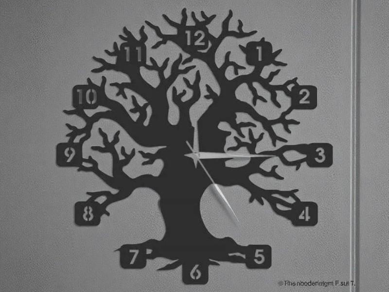 Laser Cut Tree Shaped Wall Clock Free Download