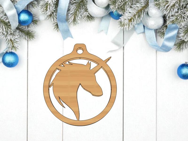 Laser Cut Unicorn Christmas Tree Hanging Ornament