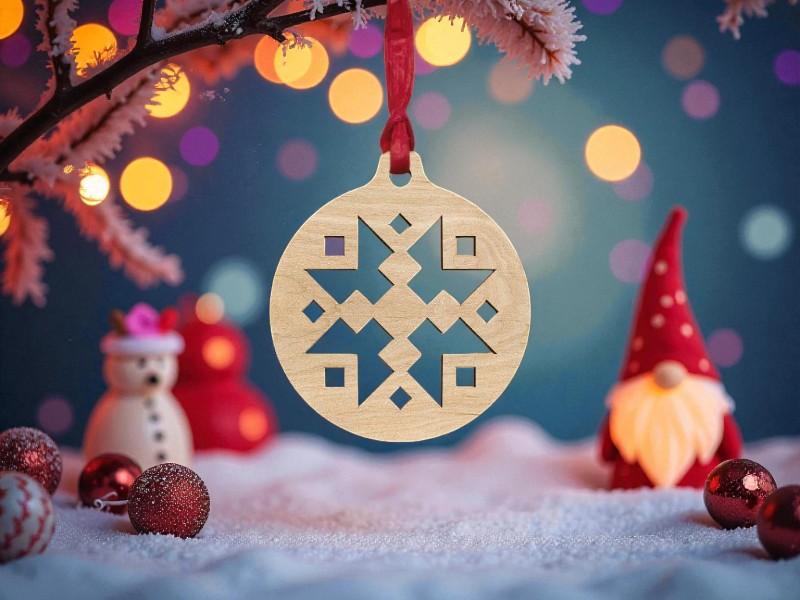 Laser Cut Unique Design Snowflake Bauble