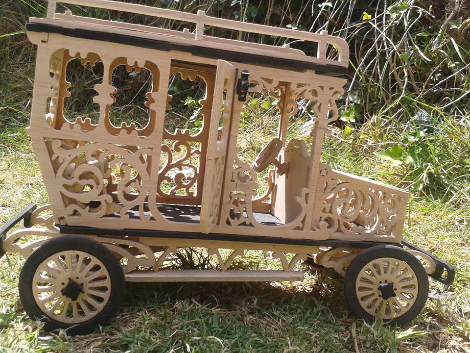 Laser Cut Victorian Brougham Carriage 3D Wooden Model Puzzle