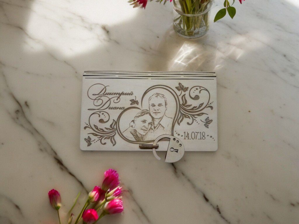 Laser Cut Wedding Photo Album Box Vector