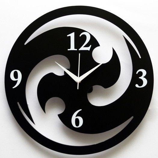 Laser Cut Wheel Art Round Wall Clock Vector
