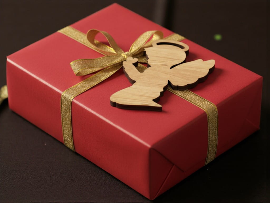 Laser Cut Wooden Angel Christmas Ornament