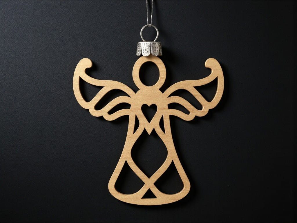 Laser Cut Wooden Angel Christmas Tree Ornament