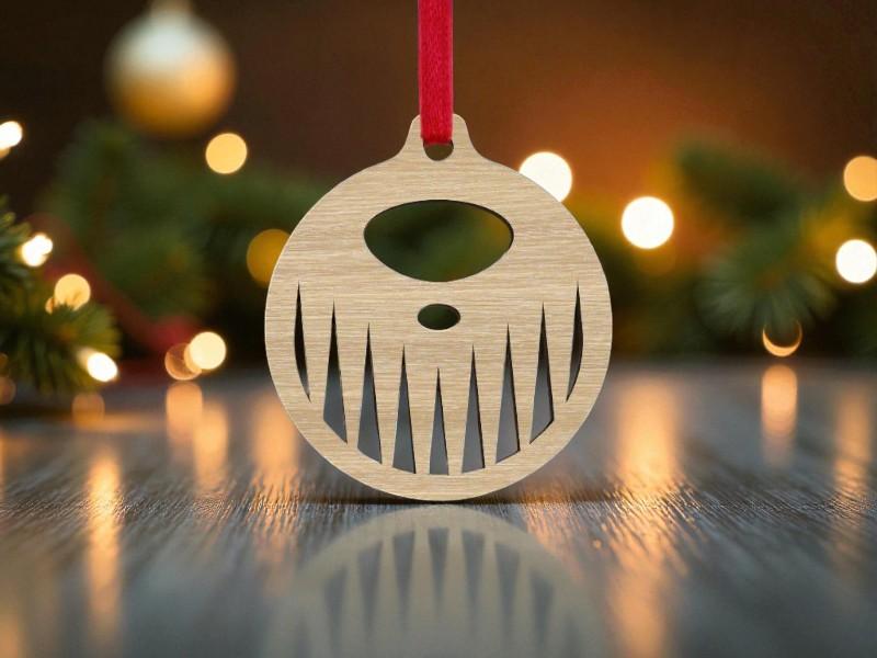 Laser Cut Wooden Christmas Tree Bauble