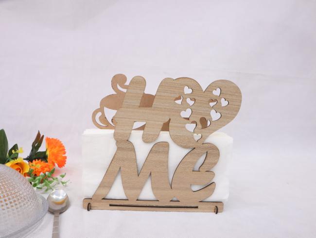 Laser Cut Wooden Home Napkin Holder 3mm Free Vector File