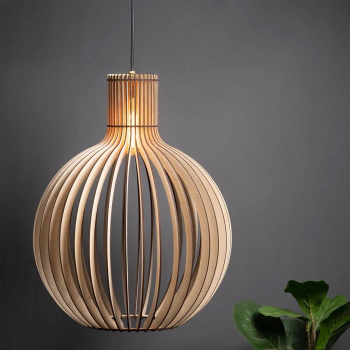 Laser Cut Wooden Lampshade for Living Room