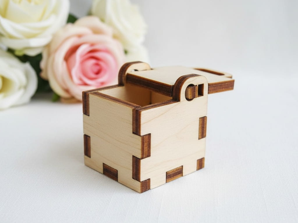 Laser Cut Wooden Mini Keepsake Jewelry Storage Box