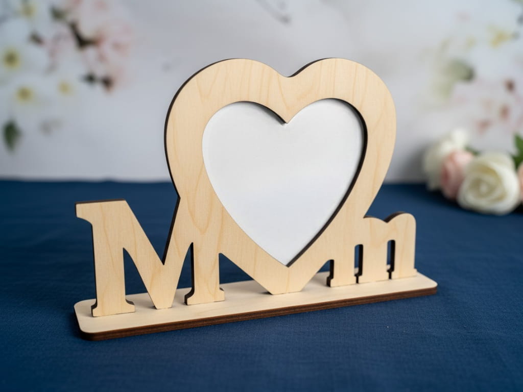 Laser Cut Wooden Mothers Day Photo Frame