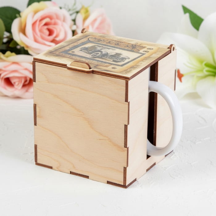 Laser Cut Wooden Mug Gift Box