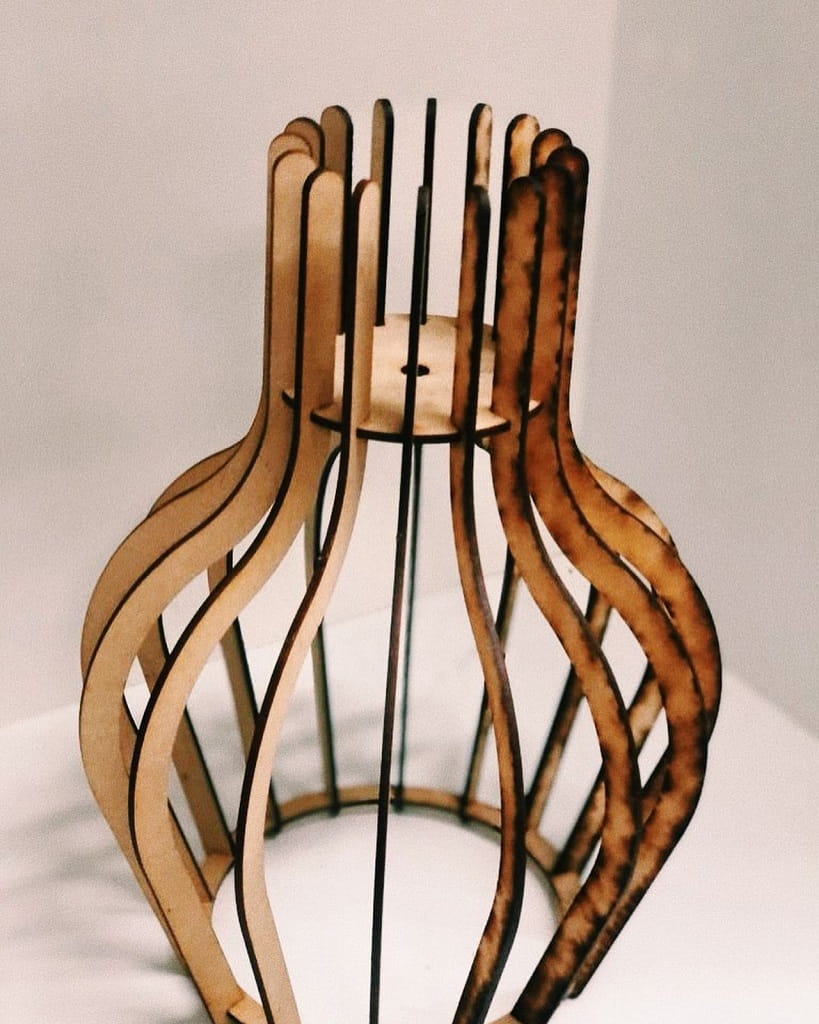 Laser Cut Wooden Pendant Ceiling Hanging Light Lamp