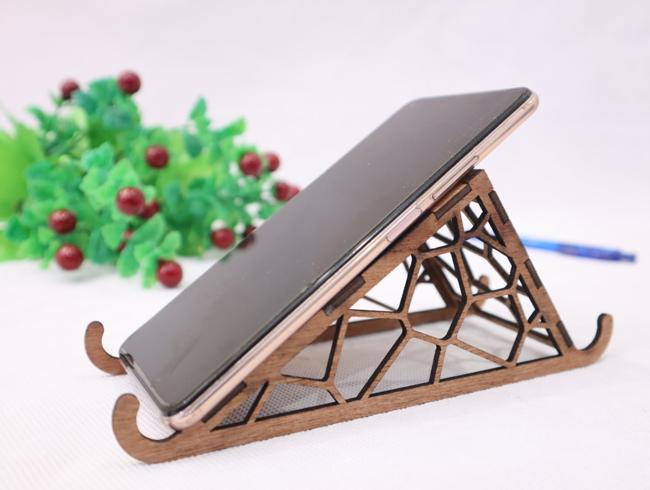 Laser Cut Wooden Phone Stand 3mm Free Vector File