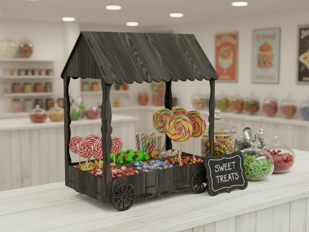 Laser Cut Wooden Sweet Treat Cart