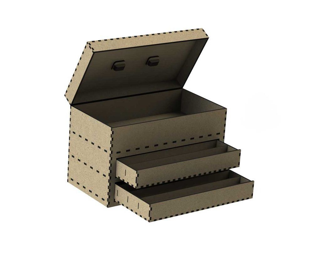 Laser Cut Wooden Tool Box Vector