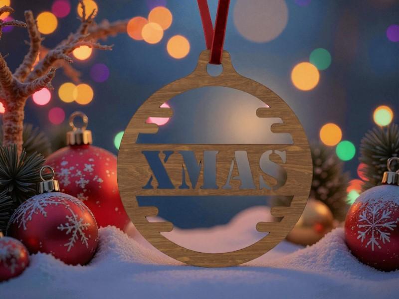 Laser Cut Xmas Ball Ornament cdr