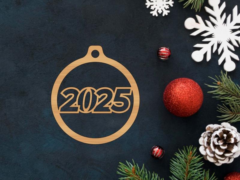 Laser Cut Year 2025 Decor Bauble