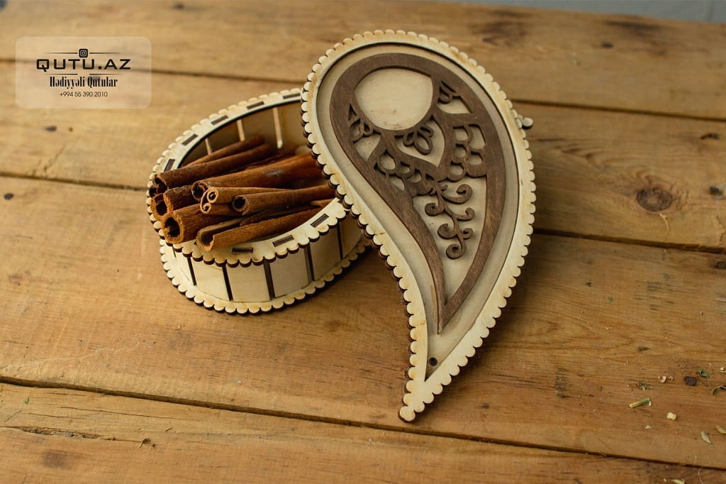 Laser Cut Yin Yang Jewelry Box Paisley Shape Gift Box