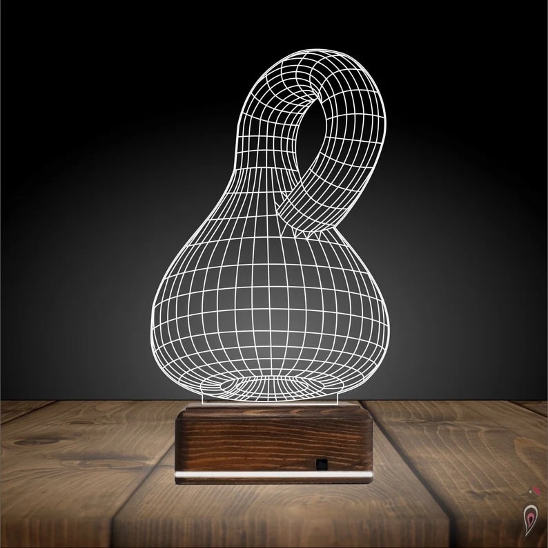 Laser Engraved Bottle Gourd 3D Illusion Night Light Lamp