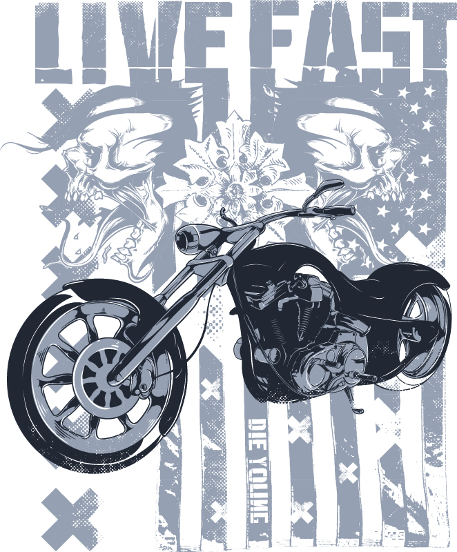 Live Fast Poster Vector Art EPS File