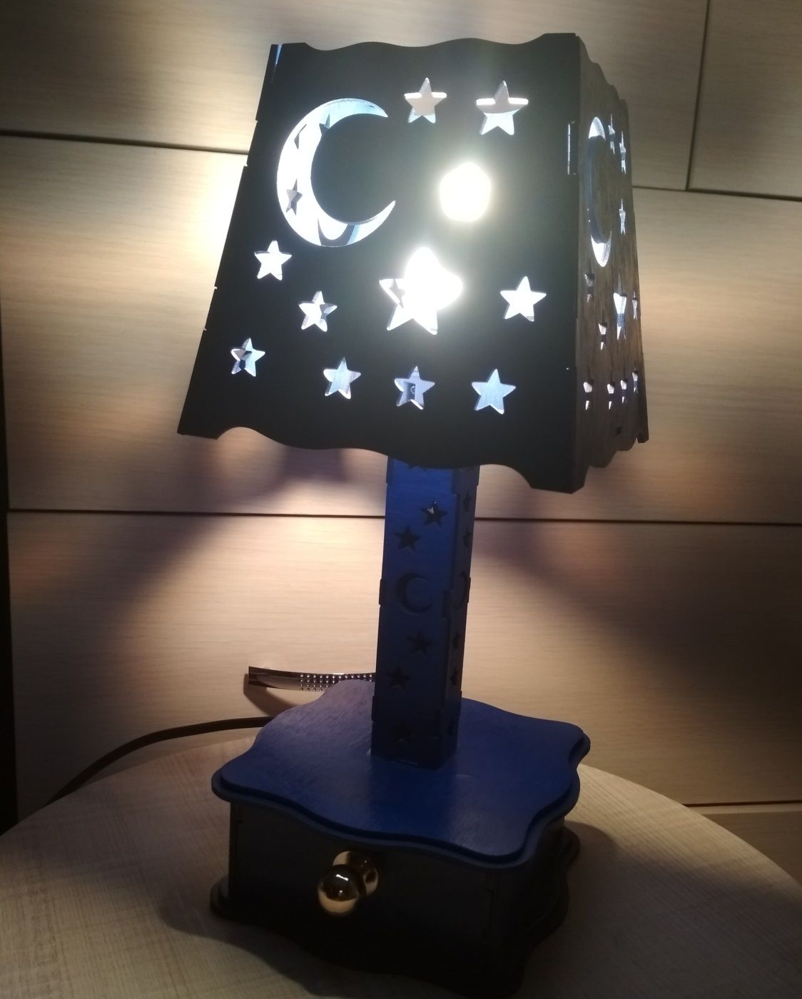 Ramadan Side Table Lamp with Drawer 3.2mm Laser Cut File