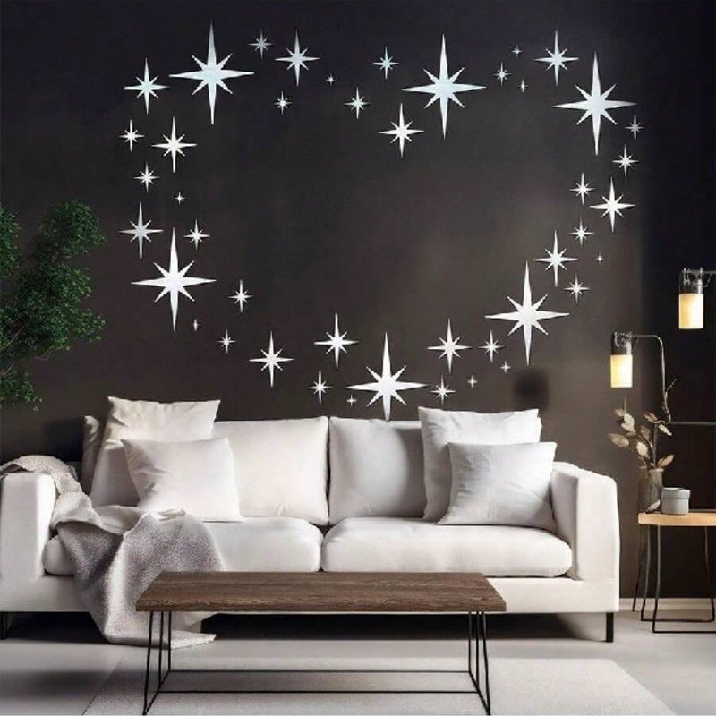 Star Design Mirror Wall Sticker 3d Acrylic Mirror Decal For Home Free Vector File
